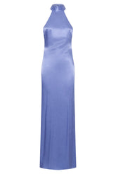 Claire Satin Drape Back Maxi Dress - Lavender